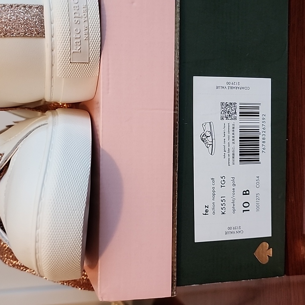 NEW Kate Spade Glitz rose gold sneakers 10B - Picture 5 of 7